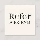 Référencement Carte de recommandation simple et élégante en noir (Devant)