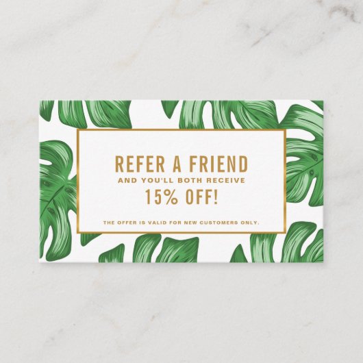 Référencement Carte de recommandation tropicale Frlit Leaf Philo (Devant)