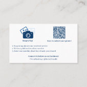 Référencement Carte de remerciement et de parrainage Blue White (Dos)