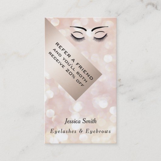 Référencement Carte de renvoi chic bokeh cils & sourcils (Devant)