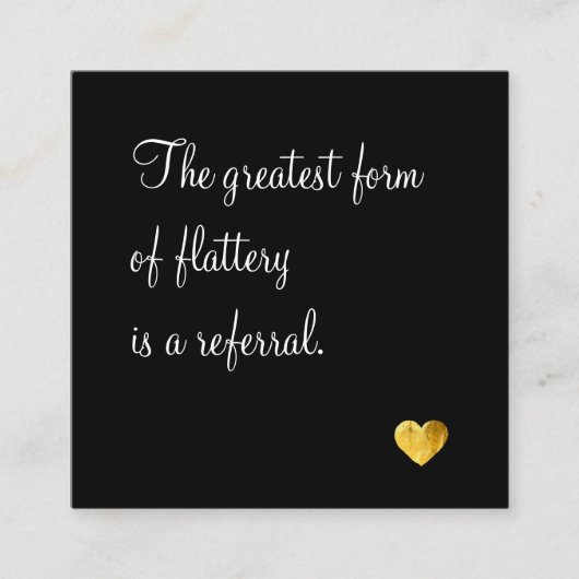 Référencement Carte de renvoi Client Loyauté Gold Heart (Devant)