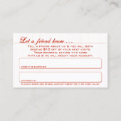 Référencement carte de renvoi des lèvres poison (Dos)