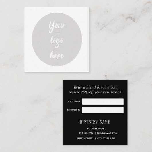 Référencement Carte de renvoi élégante (Devant / Derrière)