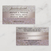 Référencement Carte de renvoi glamour faux chic glittery (Devant / Derrière)