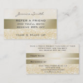Référencement Carte de renvoi glamour faux chic glittery or (Devant / Derrière)