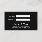 Référencement Carte de renvoi | Salon moderne de beauté noir et  (Dos)