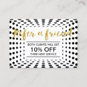 Référencement Carte de renvoi | Script Gold Dots moderne (Devant)