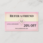 Référencement Carte de visite de recommandation Monogramme Rose  (Devant)
