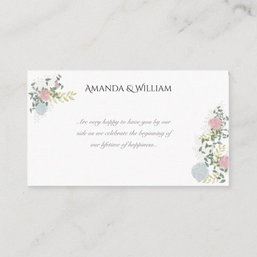 Référencement Carte d'invité de mariage à l'aquarelle florale fi (Dos)
