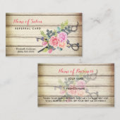 Référencement Ciseaux de bois de charme et carte de Rose (Devant / Derrière)