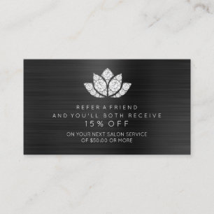 Référencement Diamant blanc Lotus Flor de noir de carte de