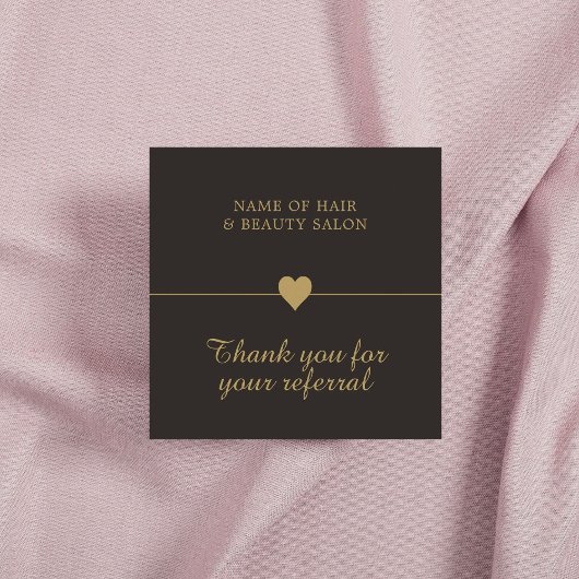 Référencement Elégant Black Faux Gold Beauty Salon Carte de réfé