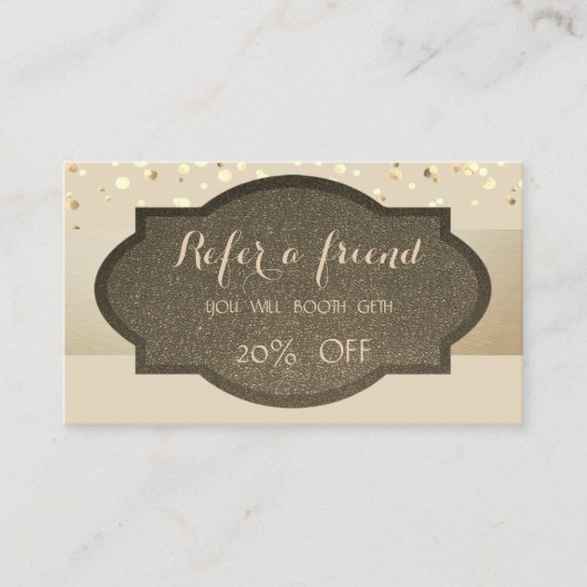 Référencement Élégant Chic, Confettis, Carte de Parrainage (Devant)