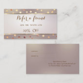 Référencement Elégant élégant, Bandes, Dots d'or Carte de référe (Devant / Derrière)