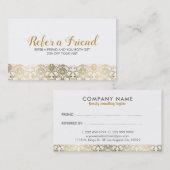 Référencement Elégant Gold & White traditionnel carte de référen (Devant / Derrière)