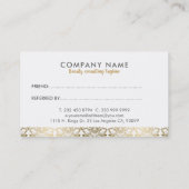 Référencement Elégant Gold & White traditionnel carte de référen (Dos)