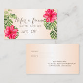 Référencement Élégant Hibiskus élégant, Palm Leave Carte de réfé (Devant / Derrière)