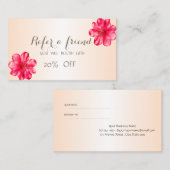 Référencement Élégante carte de recommandation Hibiskus élégant (Devant / Derrière)