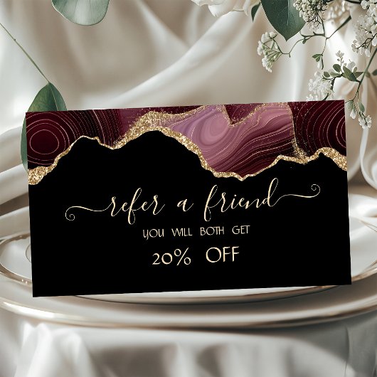 Référencement Elégante carte de renvoi d'Agate de Bourgogne