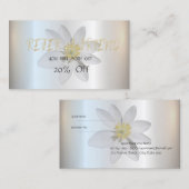 Référencement Elégante marguerite blanche moderne, carte de réfé (Devant / Derrière)