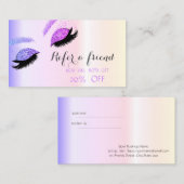 Référencement Élégante Parties scintillant Lashes Carte de référ (Devant / Derrière)