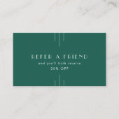 Référencement EVERLY Art déco Carte de parrainage Vert émeraude (Devant)