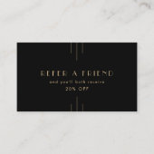 Référencement EVERLY Élégant Carte de Parrainage Art Déco Noir e (Devant)