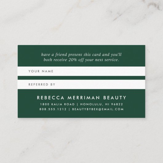 Référencement Forêt sauvage | Carte de recommandation (Dos)