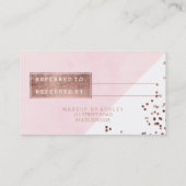 Référencement La typographie rose d'or de fronts de carte de (Dos)