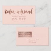 Référencement La typographie rose moderne d'or de carte de (Devant / Derrière)