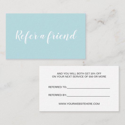 Référencement La typographie simple se réfèrent un carte de (Devant / Derrière)