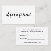 Référencement La typographie simple se réfèrent une carte de (Devant / Derrière)