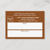 Référencement Magasiner ou faire une Boutique Carte de recommand (Devant)