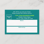 Référencement Magasiner ou faire une Boutique Carte de recommand (Devant)