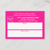 Référencement Magasiner ou faire une Boutique Carte de recommand (Devant)