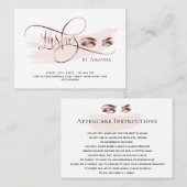 Référencement Maquillage Eyebrow Eyes Lashes Carte de soins post (Devant / Derrière)