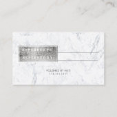 Référencement Marbre argenté moderne 2 de typographie de carte (Dos)