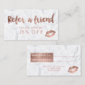 Référencement Marbre rose de typographie d'or de lèvres de carte (Devant / Derrière)