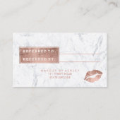 Référencement Marbre rose de typographie d'or de lèvres de carte (Dos)