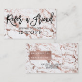 Référencement Marbre rose moderne d'or de typographie de carte (Devant / Derrière)