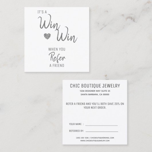 Référencement Moderne Référer une carte de recommandation d'ami (Devant / Derrière)