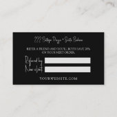 Référencement Noir moderne blanc aiguiller une carte de référenc (Dos)