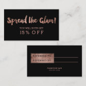 Référencement Noir rose moderne de typographie d'or de carte de (Devant / Derrière)