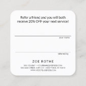 Référencement Noir sur Noir Référer une carte de recommandation  (Dos)