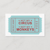 Référencement Pas mon cirque, pas ma carte de rappel des singes (Devant)