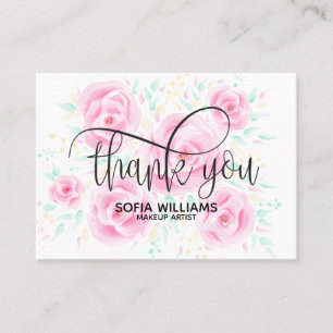 Référencement Pastel Rose Floral Carte de remerciements girly
