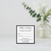 Référencement Référez un ami avec logo noir et blanc Carte de ré (Debout devant)