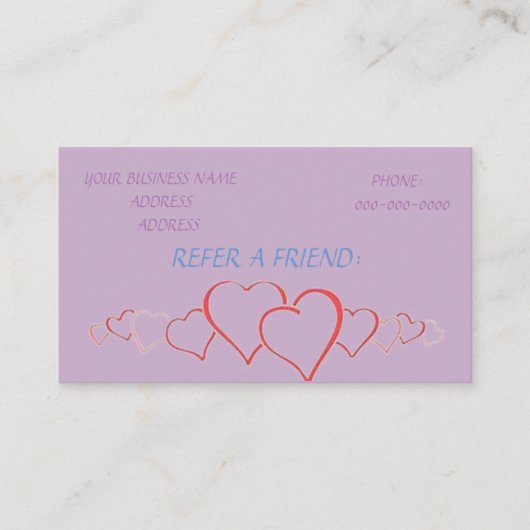 RÉFÉRENCEMENT RÉFÉREZ UNE CARTE DE LOYAUTÉ AMIE (Devant)