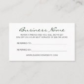 Référencement Référez-vous un carte de visite floral (Dos)