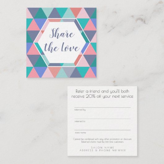 Référencement Référez-vous une carte de triangle de client de (Devant / Derrière)